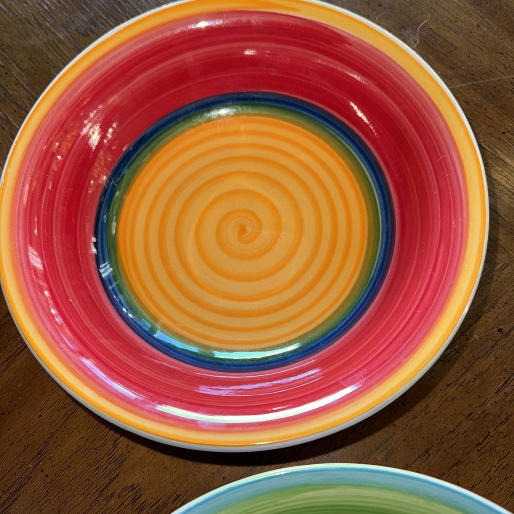 4 Royal Norfolk Stoneware 7-1/4" Soup Bowls Multicolor Very Nice Condition - Picture 4 of 7